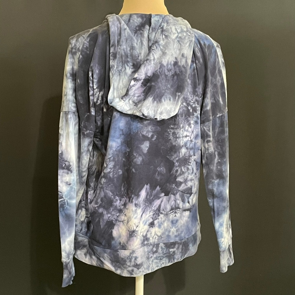 Balance Collection Hoodie Women Medium Blue Tie Dye Crossover V-Neck Pullover - Picture 5 of 6